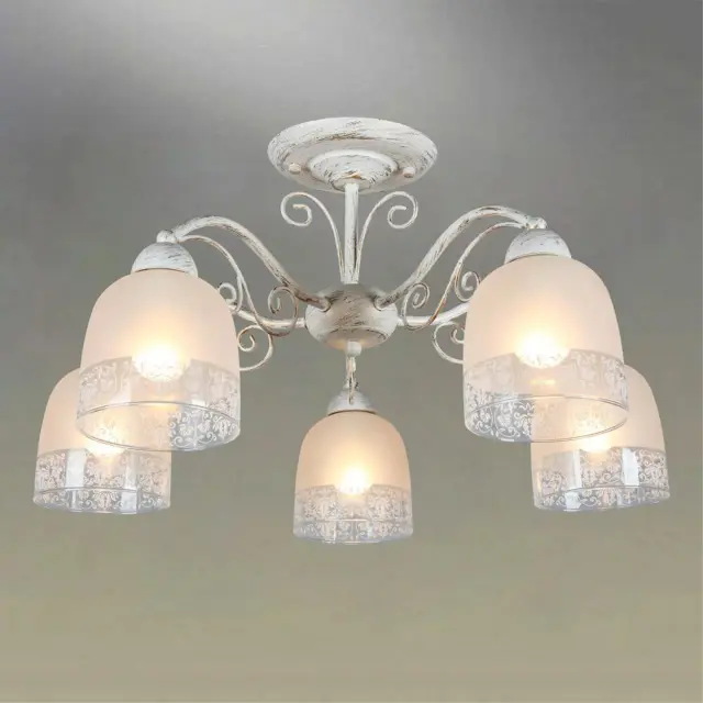 Люстра Omnilux OML-54907-05 FERRARO — белое золото, ракурс 2