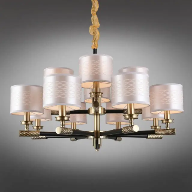 Люстра Omnilux OML-57303-12 ALBINIA — бронза, ракурс 2