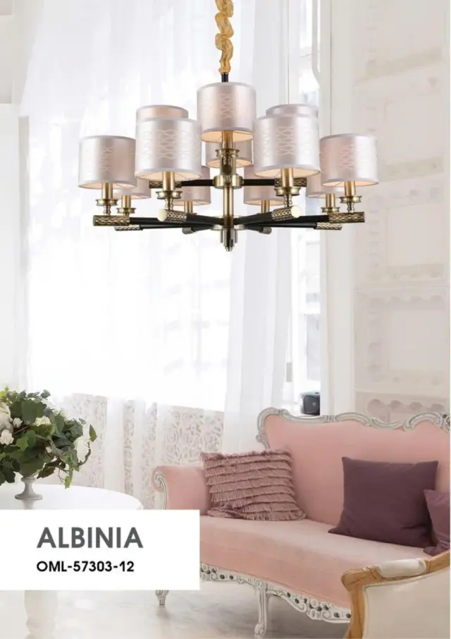 Люстра Omnilux OML-57303-12 ALBINIA — бронза, ракурс 3