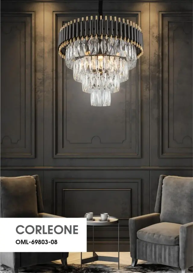 Люстра Omnilux OML-69803-08 CORLEONE — черный, ракурс 3