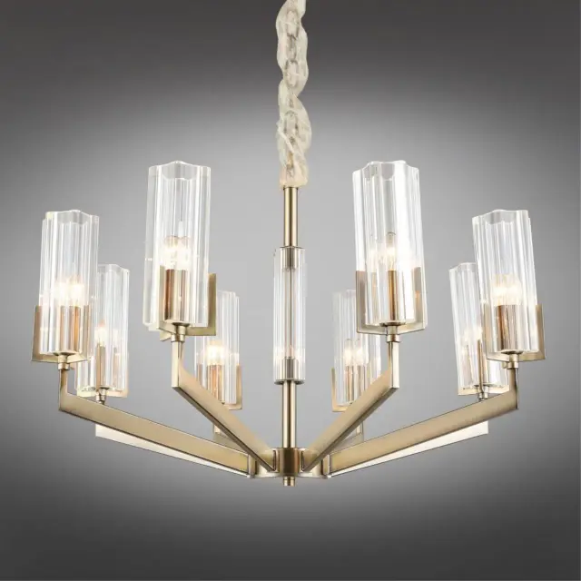 Люстра Omnilux OML-69903-08 LEDRO — бронза, ракурс 2