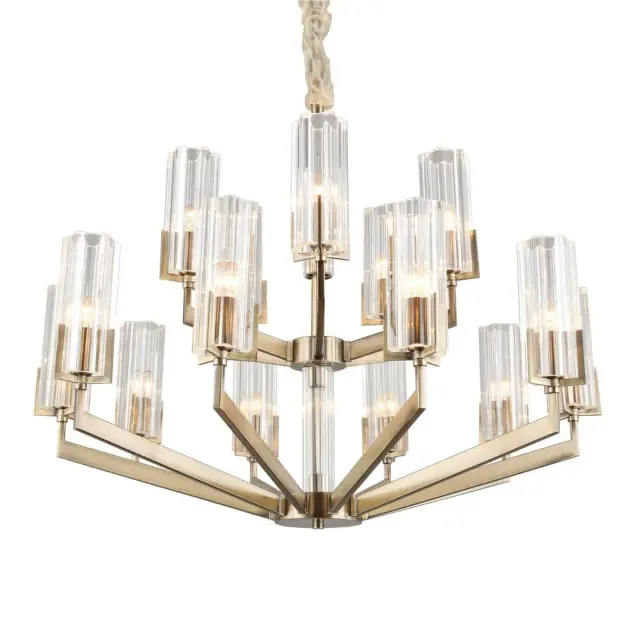 Люстра Omnilux OML-69903-15 LEDRO — бронза