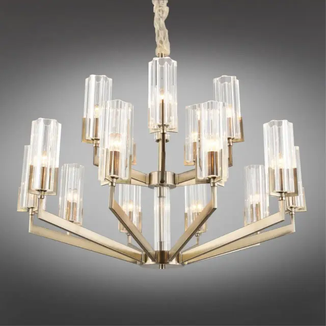 Люстра Omnilux OML-69903-15 LEDRO — бронза, ракурс 2