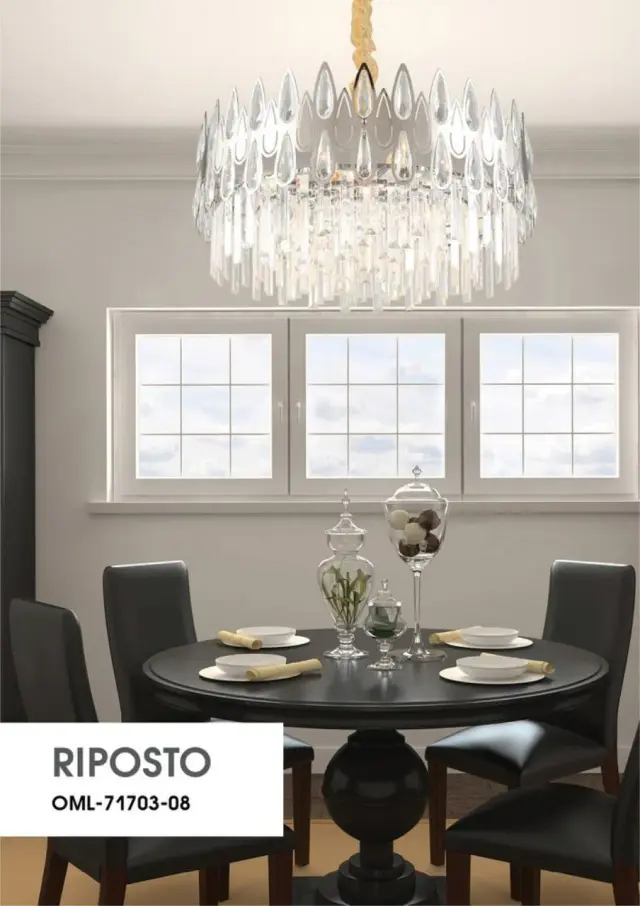 Люстра Omnilux OML-71703-08 RIPOSTO — хром, ракурс 3
