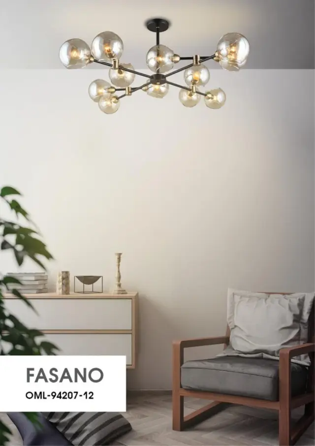Люстра Omnilux OML-94207-12 FASANO — черный, ракурс 3
