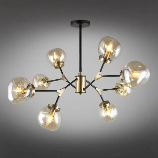 Люстра Omnilux OML-95107-08 CROTONE — черный, ракурс 2