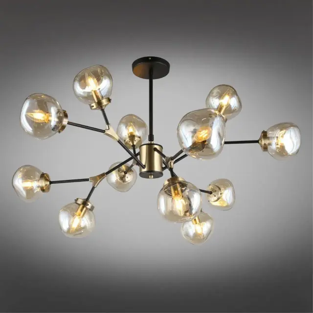 Люстра Omnilux OML-95107-12 CROTONE — черный, ракурс 2