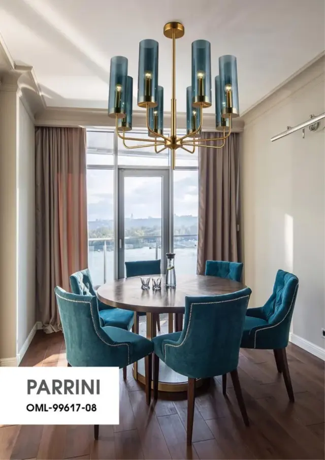 Люстра Omnilux OML-99617-08 PARRINI — бронза, ракурс 3