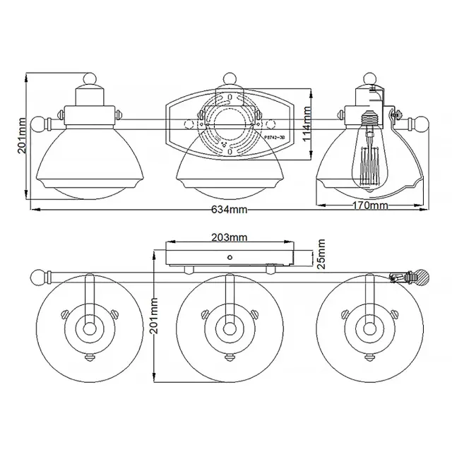 Светильник для ванной комнаты Quoizel QN-SCHOLAR3 — хром, ракурс 7