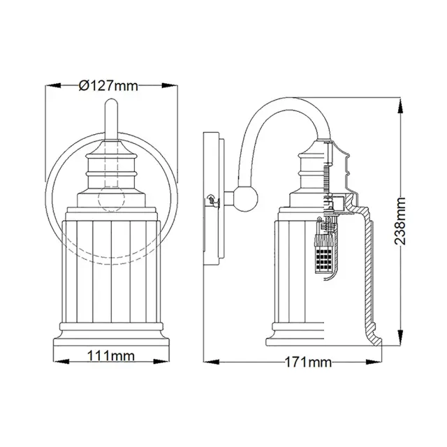 Светильник для ванной комнаты Elstead Lighting QZ-SWELL1-BB-BATH — латунь, ракурс 6