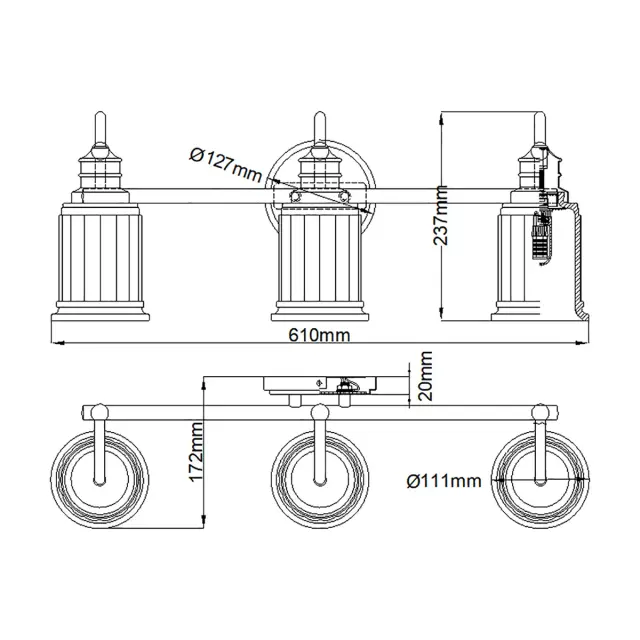 Светильник для ванной комнаты Elstead Lighting QZ-SWELL3-BB-BATH — латунь, ракурс 6