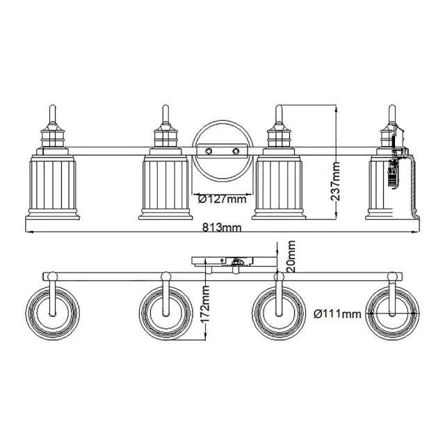 Светильник для ванной комнаты Elstead Lighting QZ-SWELL4-BB-BATH — латунь, ракурс 6