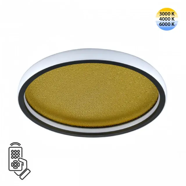 Потолочный светильник Sonex SHIMMERS, матовый белый и золотой металл, с декоративным контурным освещением