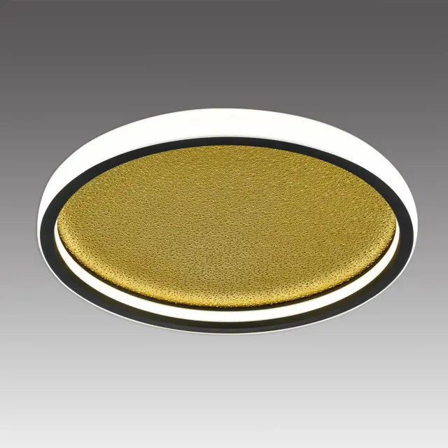 Потолочный светильник Sonex SHIMMERS, матовый белый и золотой металл, с декоративным контурным освещением, ракурс 4