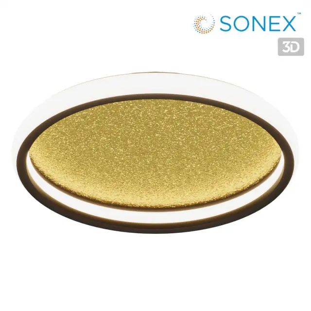 Потолочный светильник Sonex SHIMMERS, матовый белый и золотой металл, с декоративным контурным освещением, ракурс 5