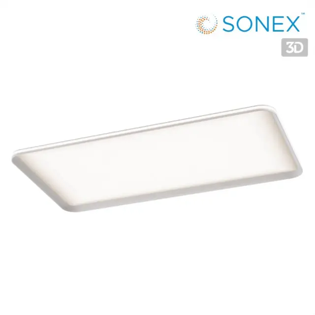 Линейный потолочный светильник Sonex белого матового пластика с рассеивателем для коридора, ракурс 4