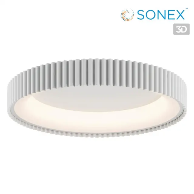 Потолочный светильник Sonex белый матовый с плисированной фактурой корпуса и контурным освещением, ракурс 4