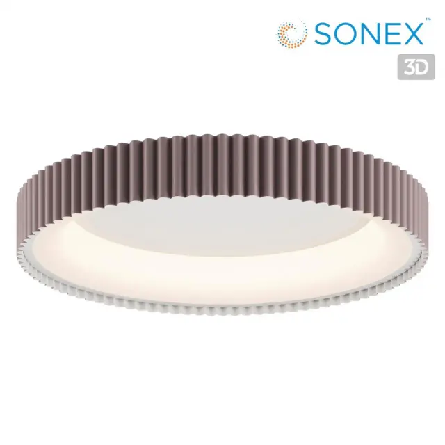 Потолочный светильник Sonex матовый коричневый, плиссированный плафон, белый рассеиватель, ракурс 4