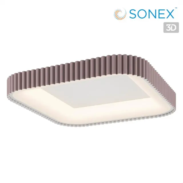 Потолочный светильник Sonex в минимализме с плиссированным коричневым рассеивателем из пластика, ракурс 4