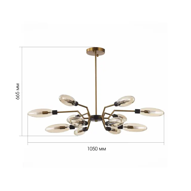 Люстра ST Luce SL1174.303.12 ДЕСИМА — латунь, ракурс 5