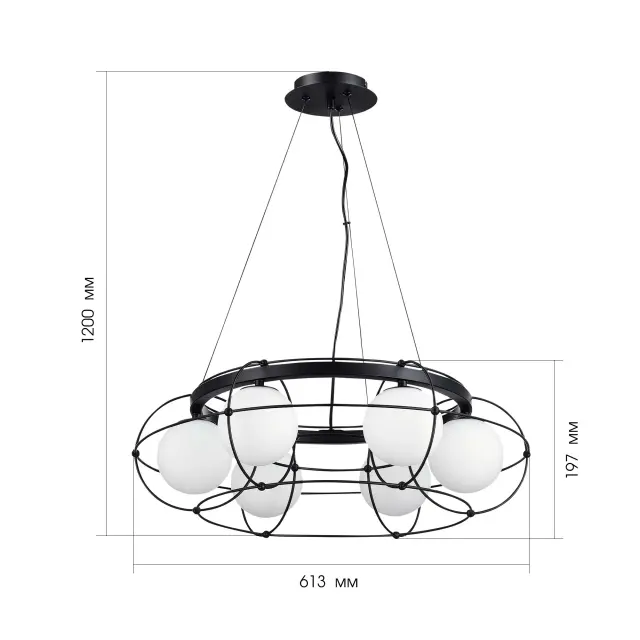 Люстра ST Luce SL1189.403.06 БЕАТА — черный, ракурс 4
