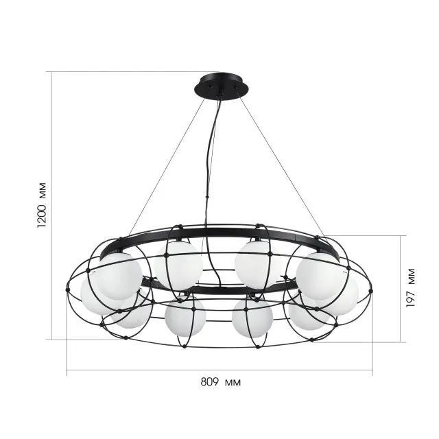 Люстра ST Luce SL1189.403.10 БЕАТА — черный, ракурс 4