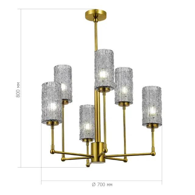 Люстра ST Luce SL1240.303.06 ГАЦОЛЛО — латунь, ракурс 4