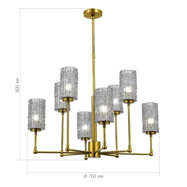 Люстра ST Luce SL1240.303.08 ГАЦОЛЛО — латунь, ракурс 4