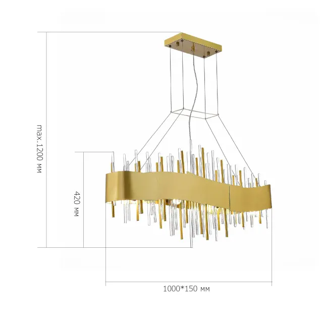 Светильник ST Luce SL1633.213.08 ОЛЬВЕРА — золотой, ракурс 5