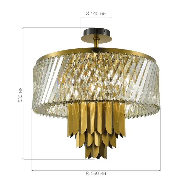 Люстра ST Luce SL1635.302.09 НАРИ — латунь, ракурс 4