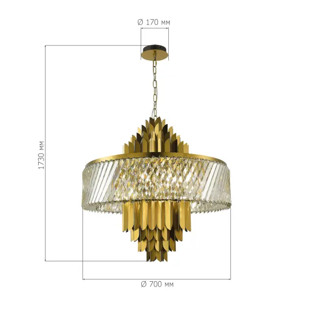 Люстра ST Luce SL1635.303.13 НАРИ — латунь, ракурс 4