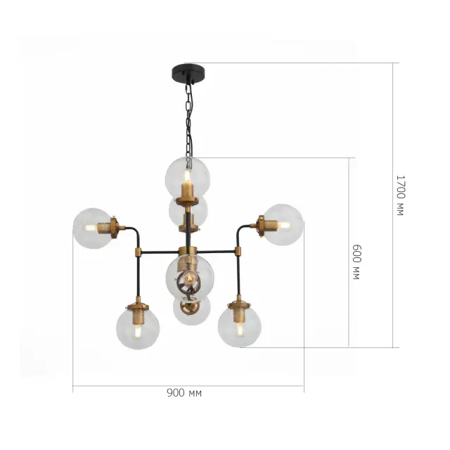 Люстра ST Luce SL234.403.08 ВАРЬЕТА — черный, ракурс 6