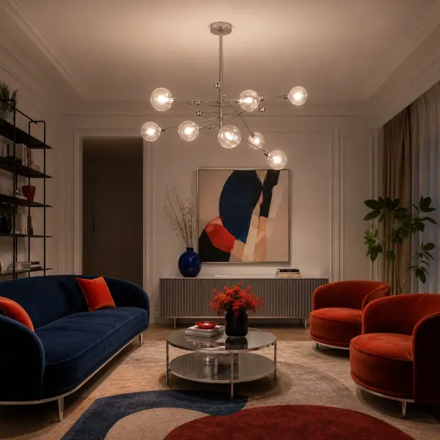 Люстра ST Luce SL377.342.08 ГАЦИО — никель, ракурс 2