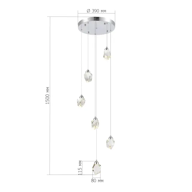 Светильник ST Luce SL6114.103.06 КАСКАТО — хром, ракурс 4