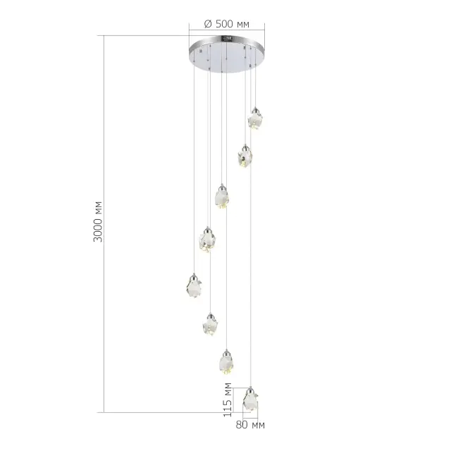 Светильник ST Luce SL6114.103.08 КАСКАТО — хром, ракурс 3