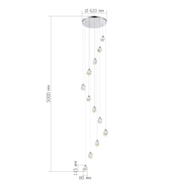 Светильник ST Luce SL6114.103.12 КАСКАТО — хром, ракурс 3