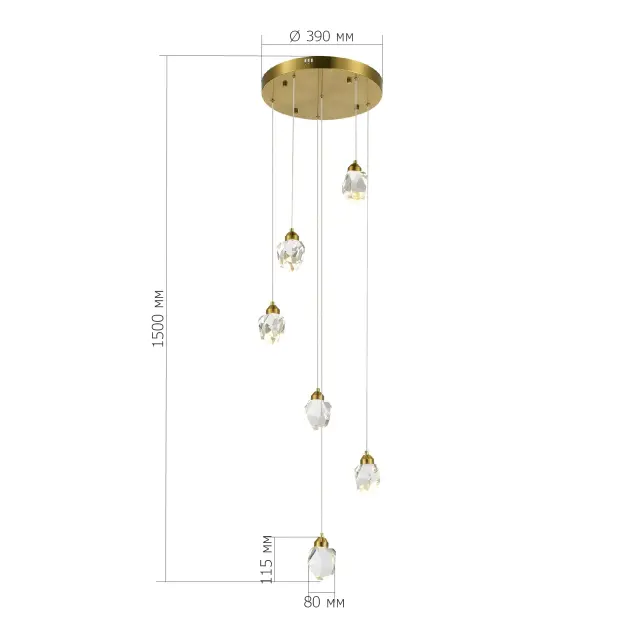 Светильник ST Luce SL6114.203.06 КАСКАТО — золотой, ракурс 4