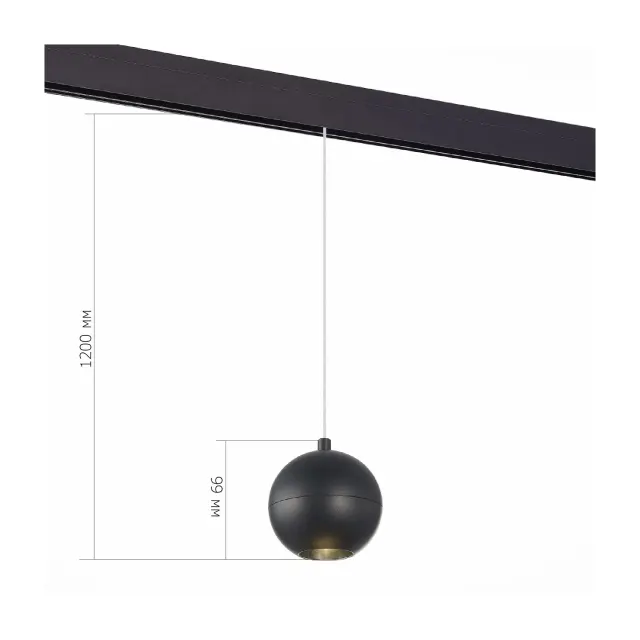 Трековый светильник ST Luce ST354.433.12 СКАЙЛАЙН 48V — черный, ракурс 3
