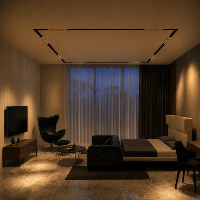 Трековый светильник ST Luce ST361.436.18 СКАЙЛАЙН 48V — черный, ракурс 5