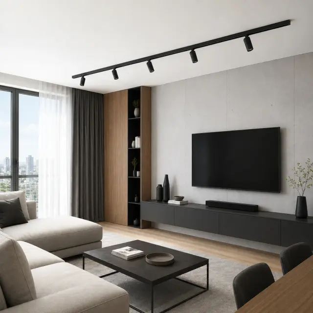 Трековый светильник ST Luce ST365.436.18 СКАЙЛАЙН 48V — черный, ракурс 6