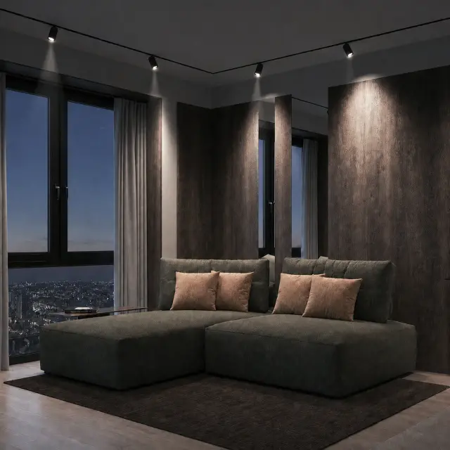 Трековый светильник ST Luce ST365.446.12 СКАЙЛАЙН 48V — черный, ракурс 4