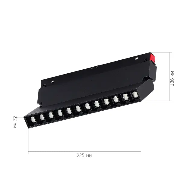 Трековый светильник ST Luce ST372.406.12 СКАЙЛАЙН 48V — черный, ракурс 4