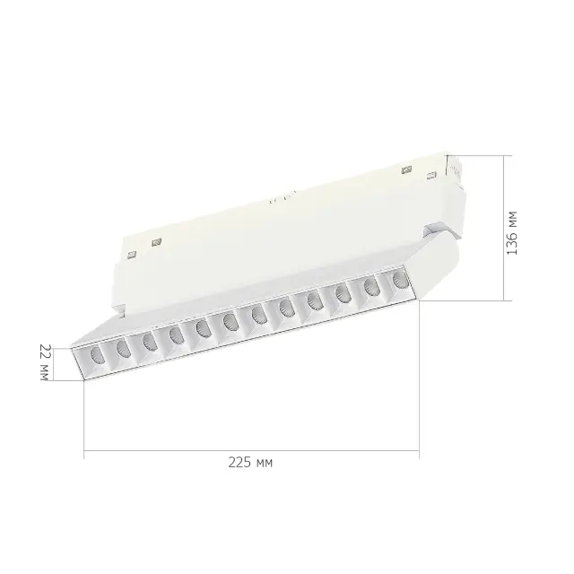 Трековый светильник ST Luce ST372.506.12 СКАЙЛАЙН 48V — белый, ракурс 4