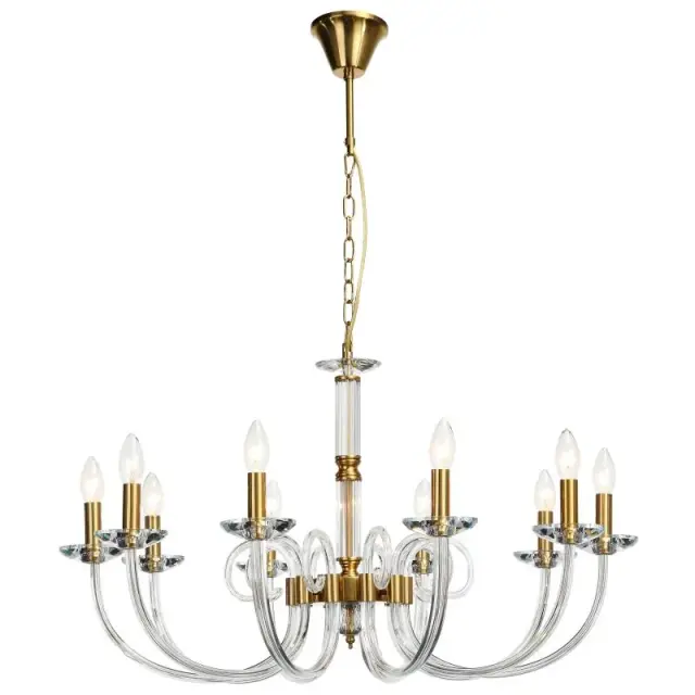Люстра Stilfort 1050/03/10P GLASS | ГЛАСС — золотой