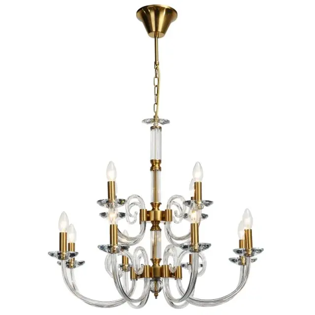 Люстра Stilfort 1050/03/12P GLASS | ГЛАСС — золотой