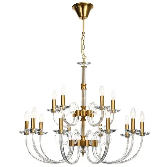 Люстра Stilfort 1050/03/15P GLASS | ГЛАСС — золотой