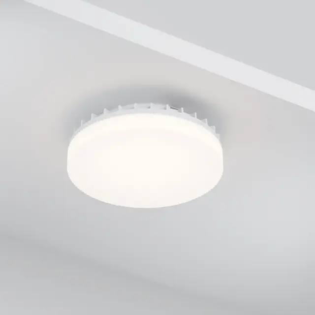 Светодиодная лампа Wi-Fi GX53 9Вт Цветная (RGB) + Комбинированная (MIX) диммируемая 120° — белый, ракурс 2